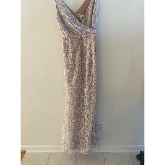 NWT Dress The Population Helen Lace Sequin Gown Surplice V-Neck Trumpet Dress S - Picture 11 of 11